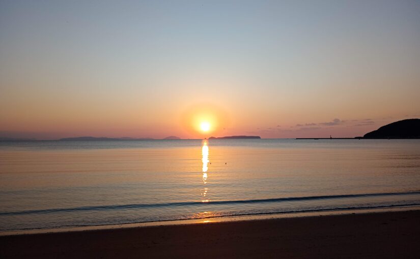 津屋崎浜の夕陽